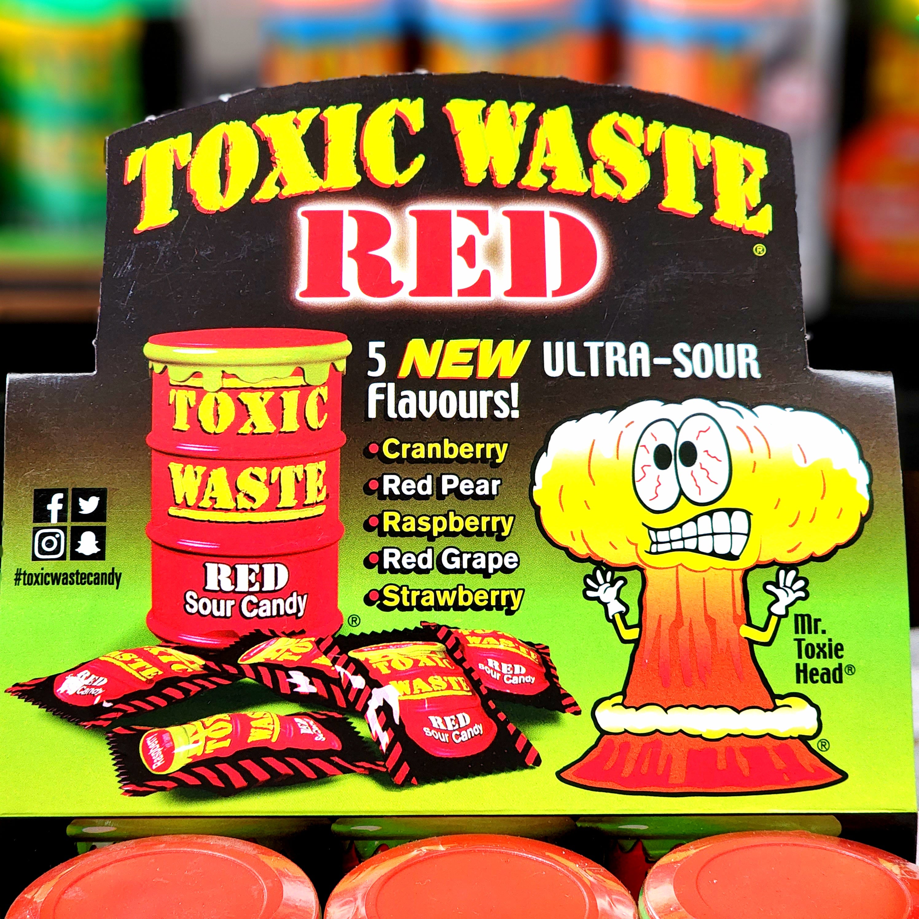 Toxic Waste Sour Candy - Red - Pik n Mix Lollies NZ