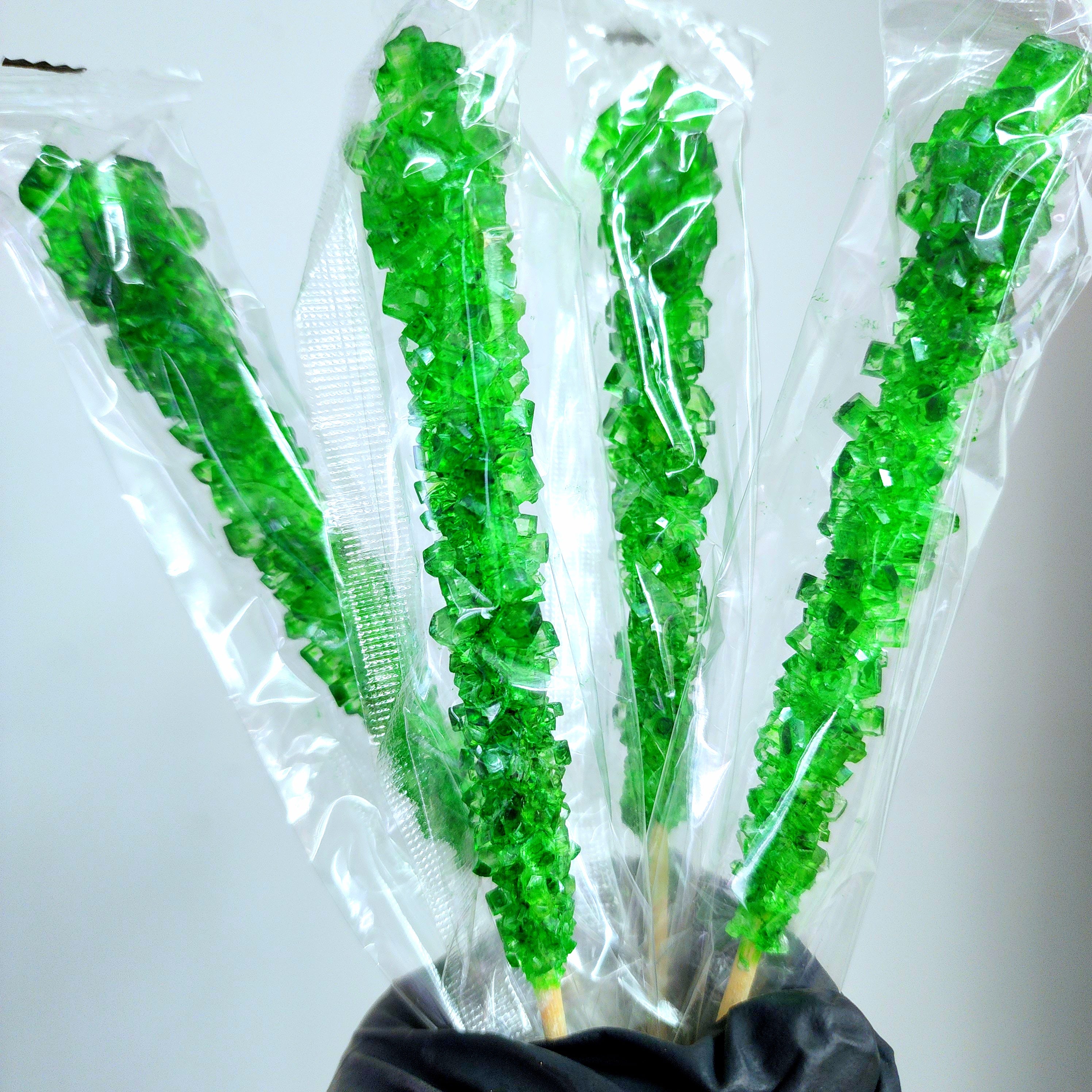 Crystal Rock Candy Sticks - Green