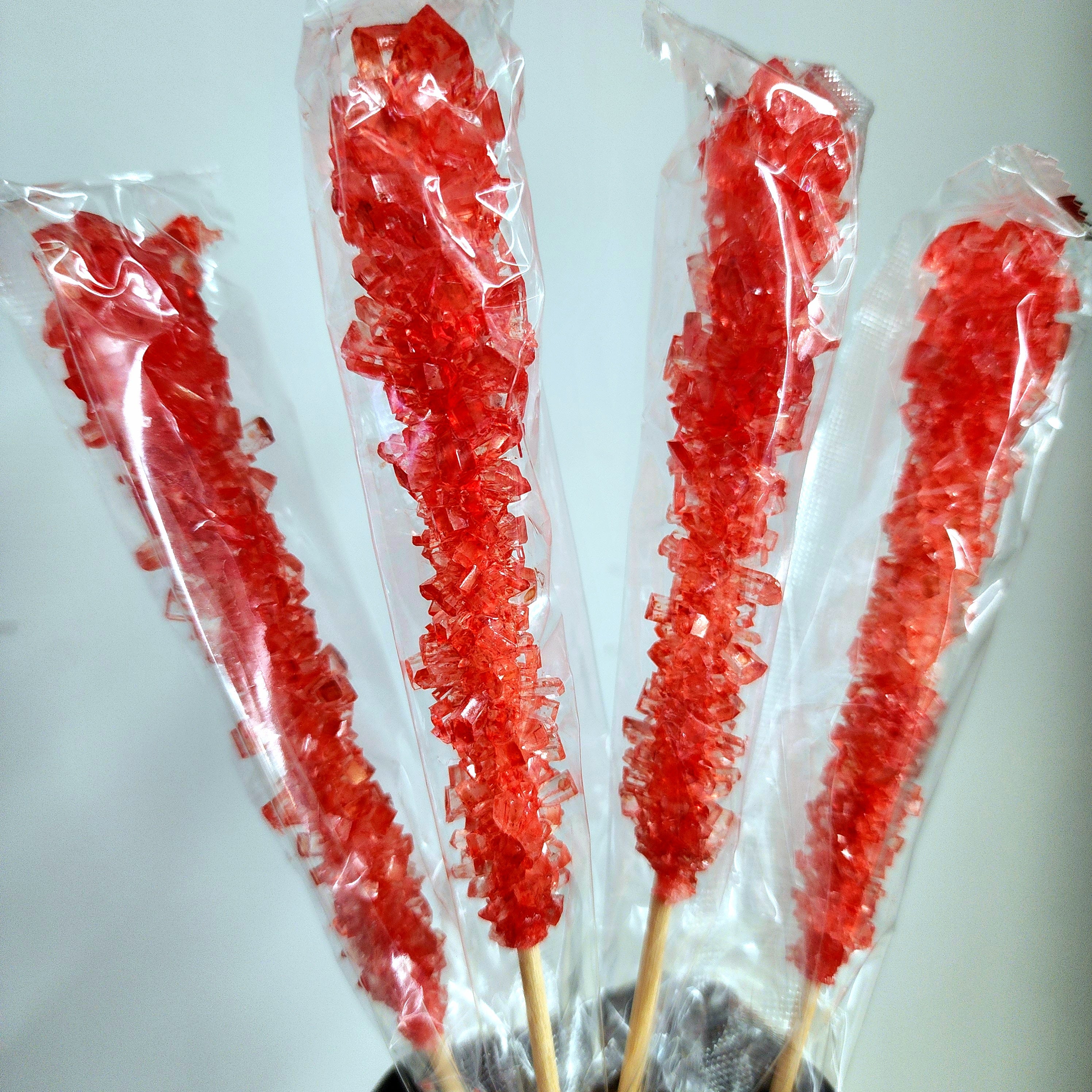 Crystal Rock Candy Sticks - Red