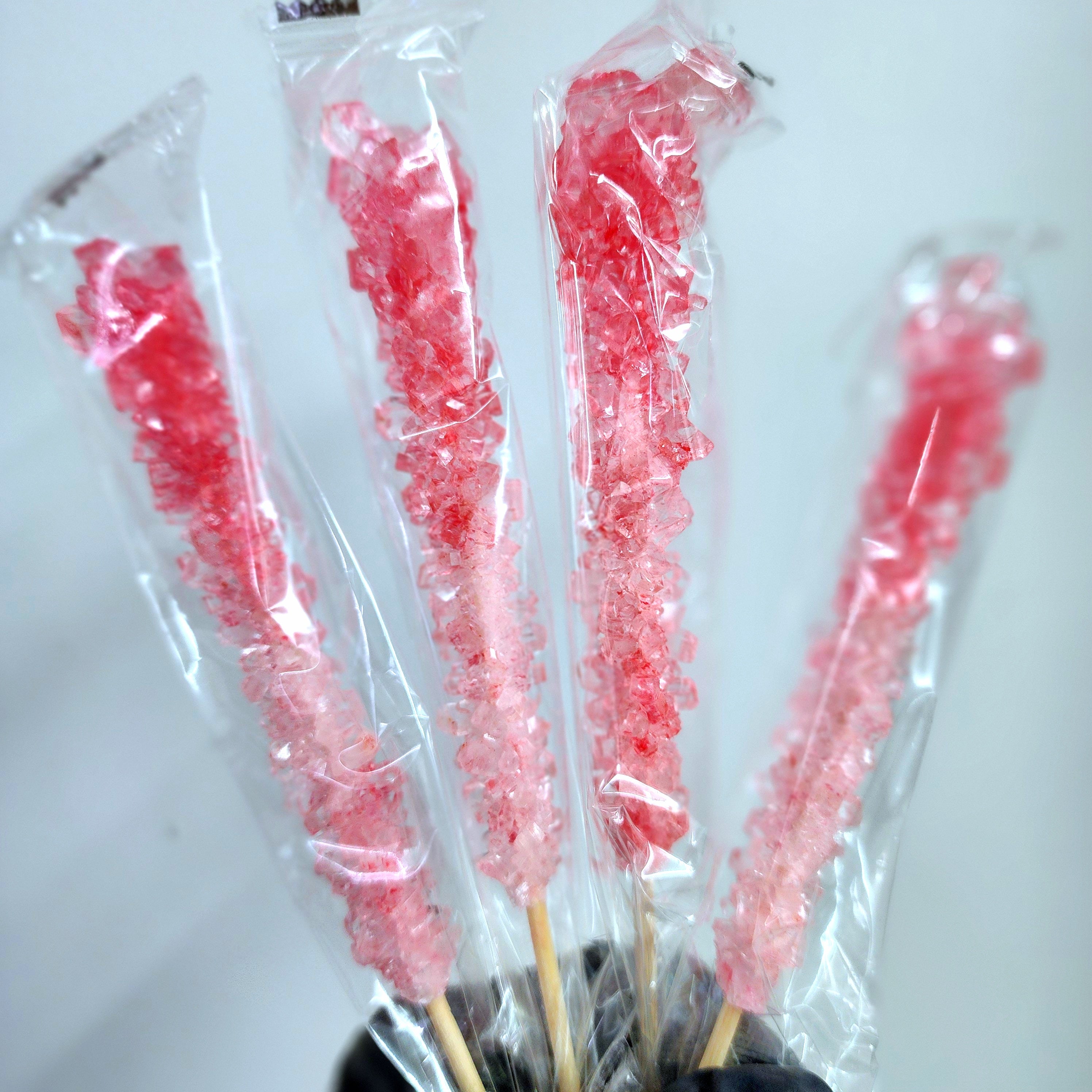 Crystal Rock Candy Sticks - Pink