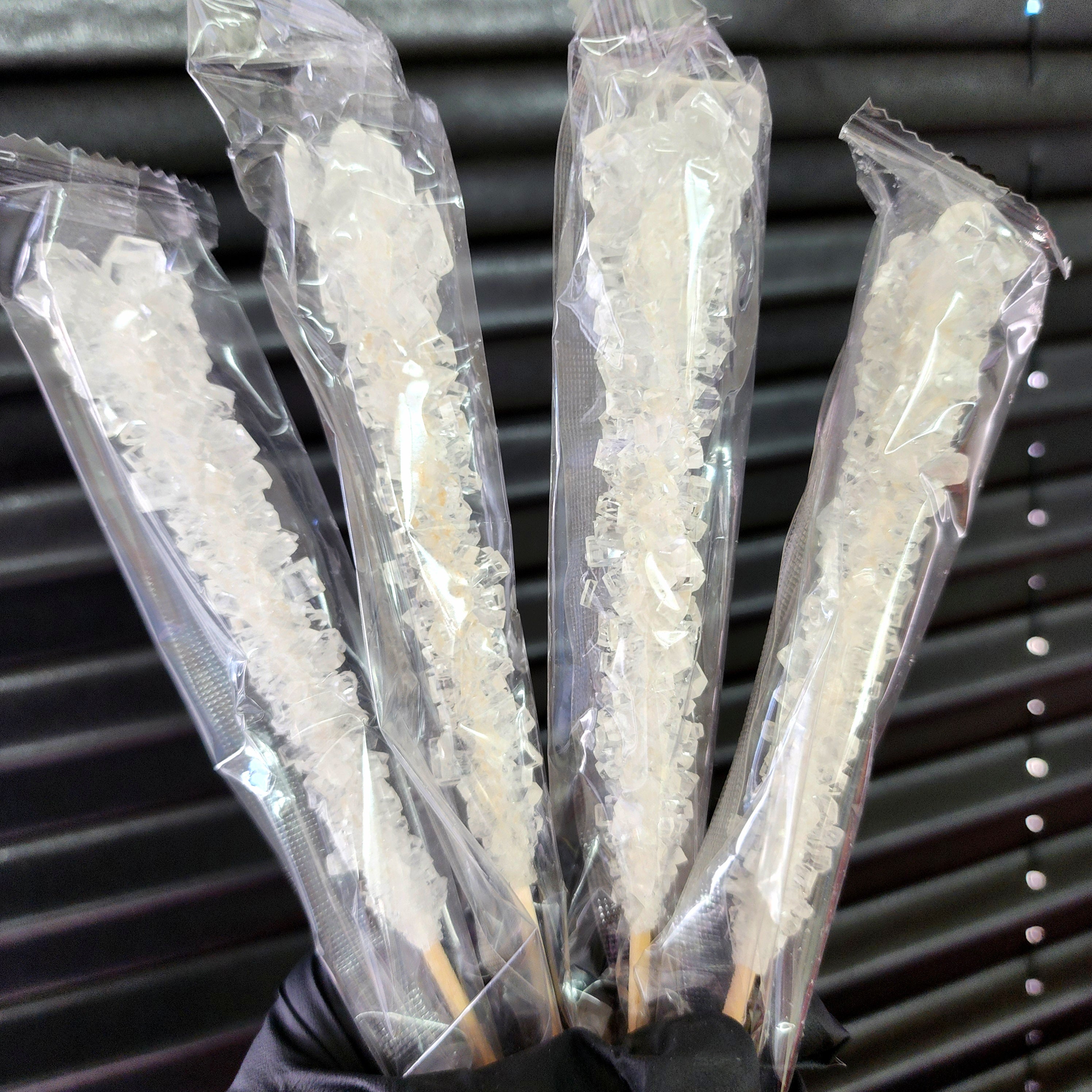 Crystal Rock Candy Sticks - White