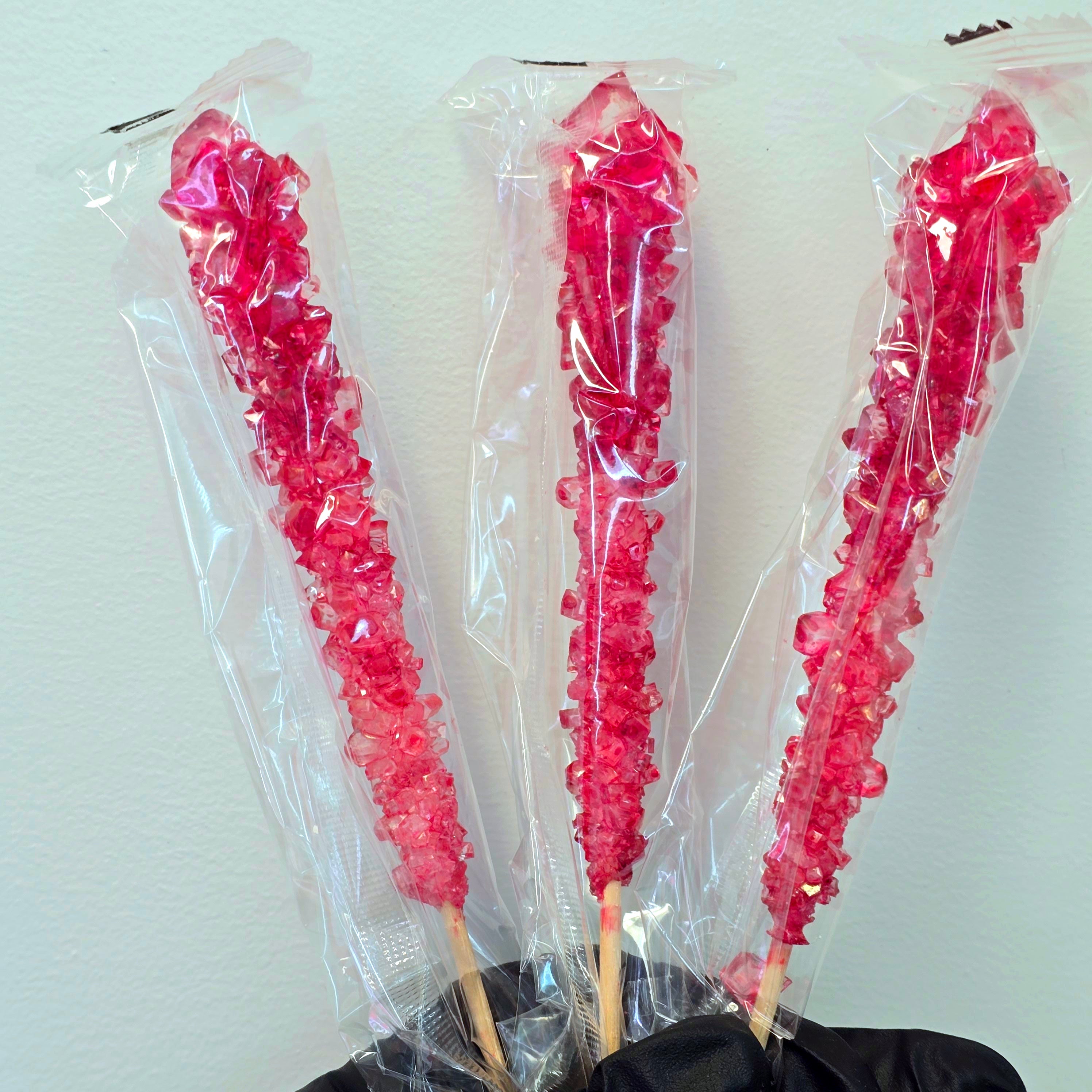 Crystal Rock Candy Sticks - Cherry