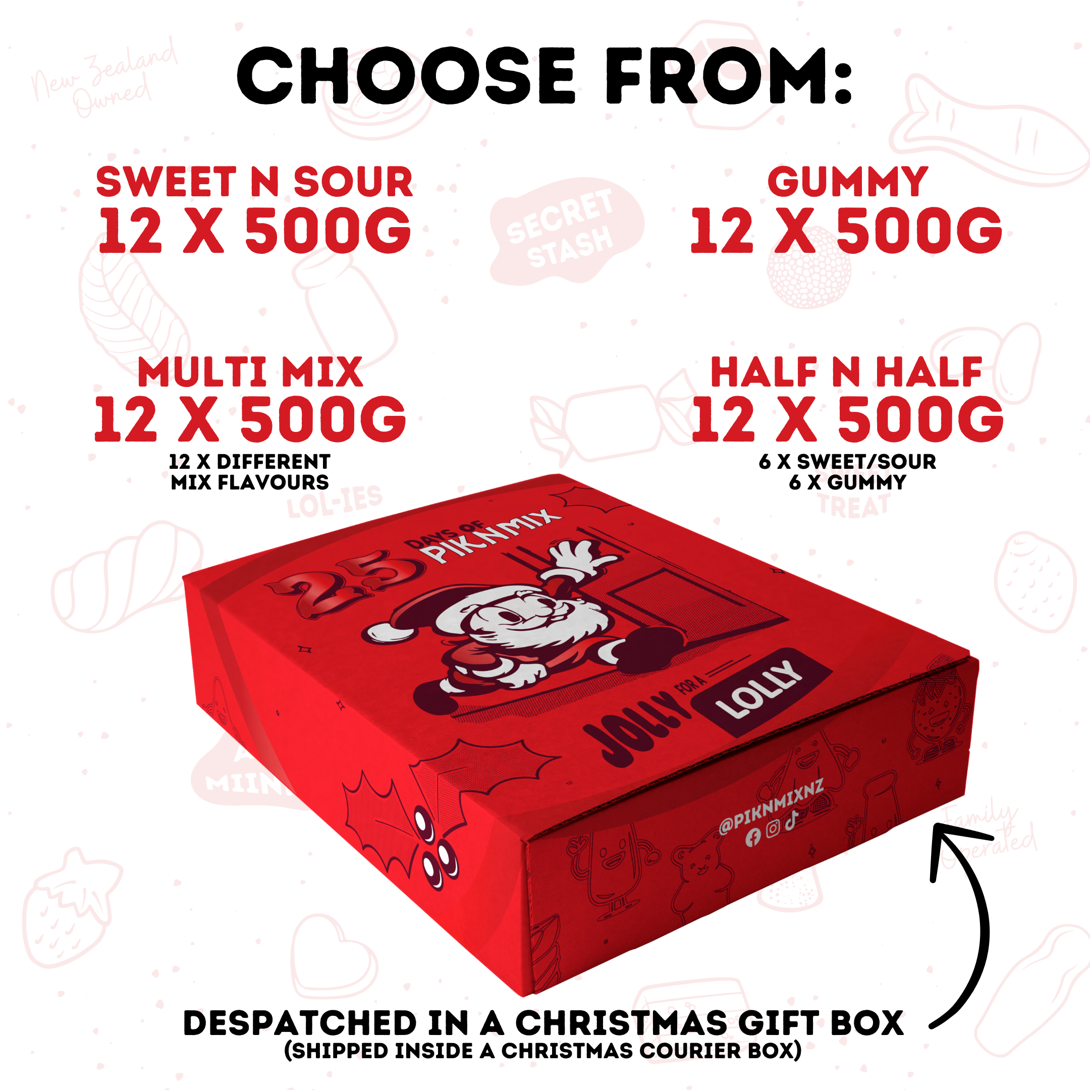 Christmas Bulk Gift Box - 12 x 500g bags