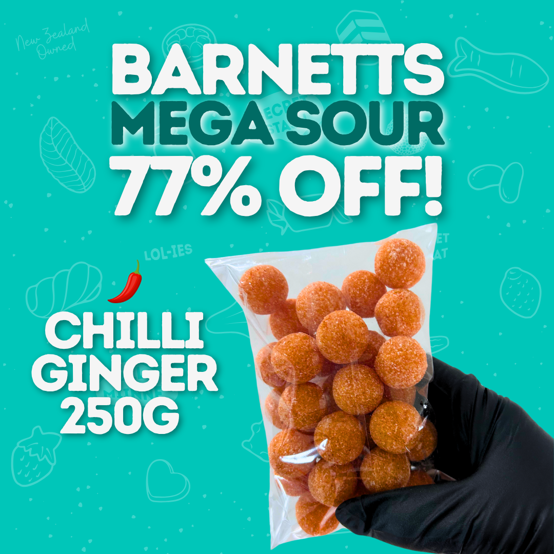 Barnetts Mega Sours - Chilli Ginger 250g - Seconds