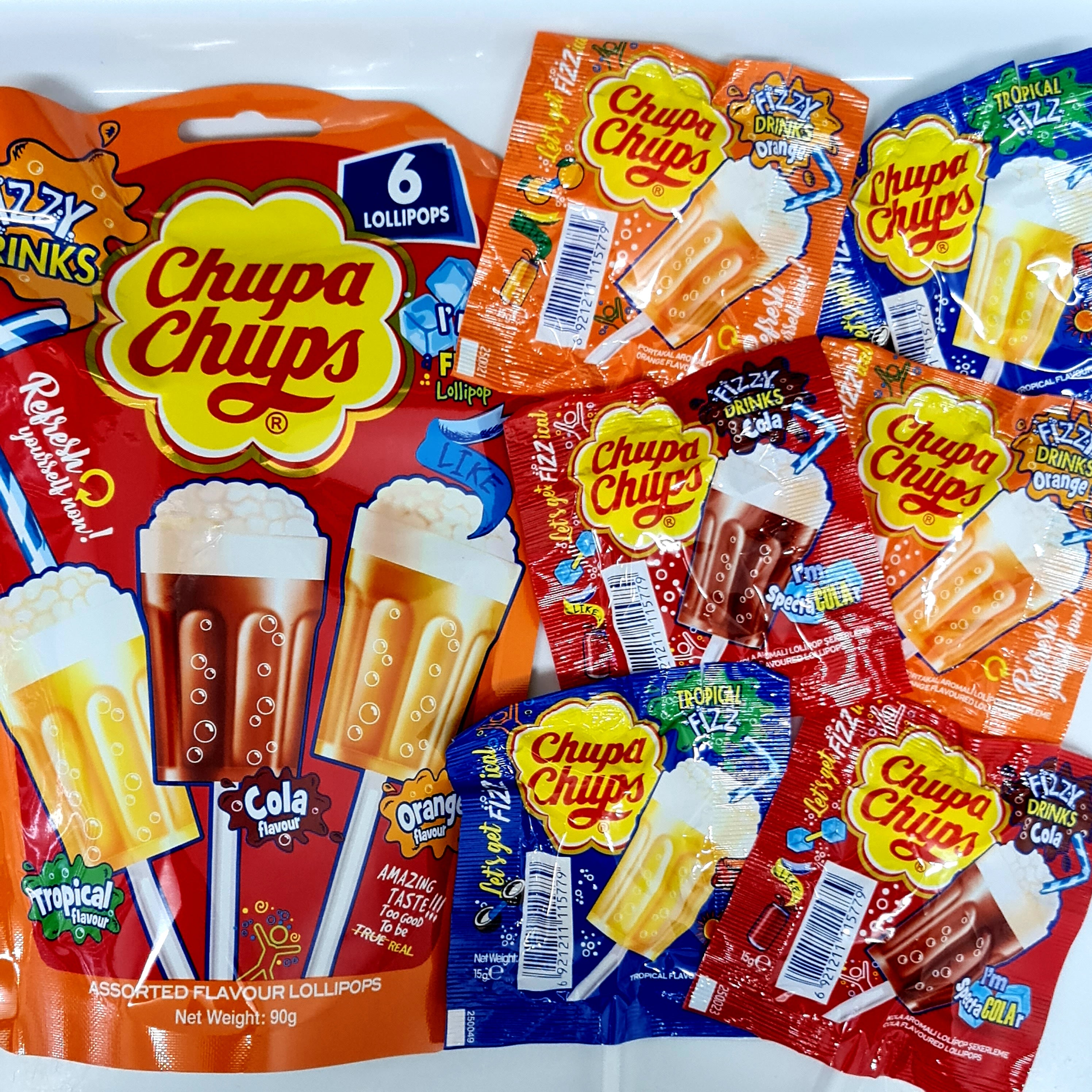 Chupa Chups Fizzy Lollipops - Pik n Mix Lollies NZ