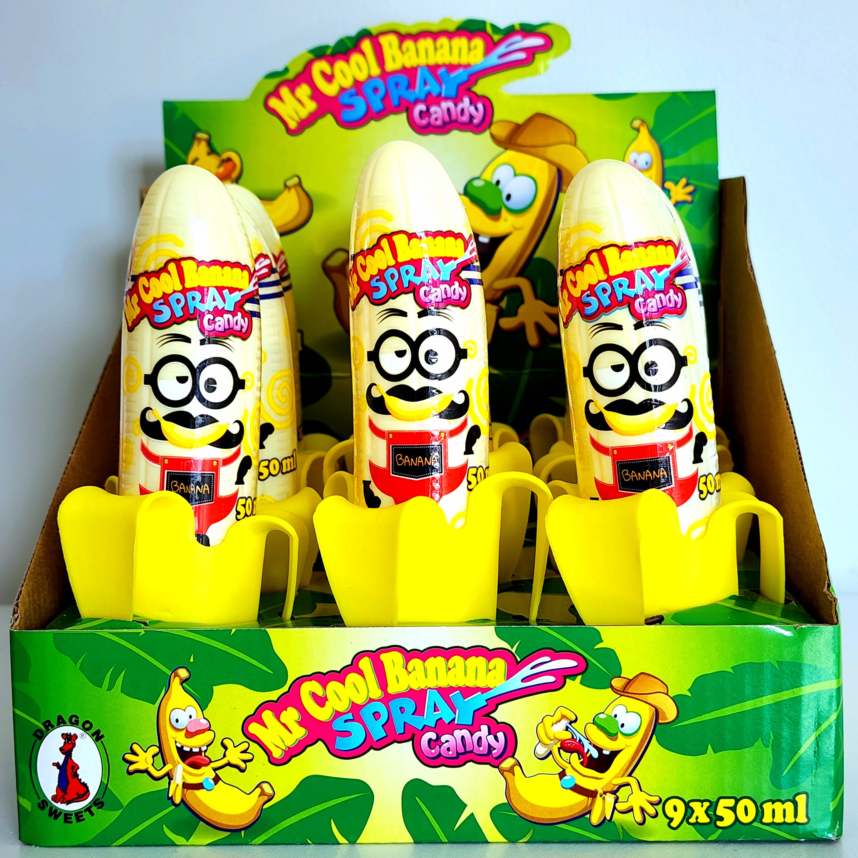 Mr Cool Banana Spray Candy - Pik n Mix Lollies NZ