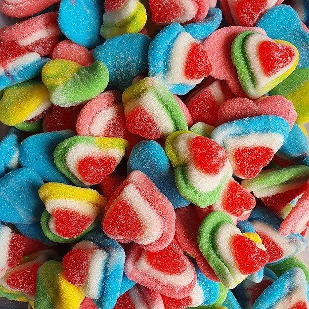 Sugared Triple Hearts - Pik n Mix Lollies NZ